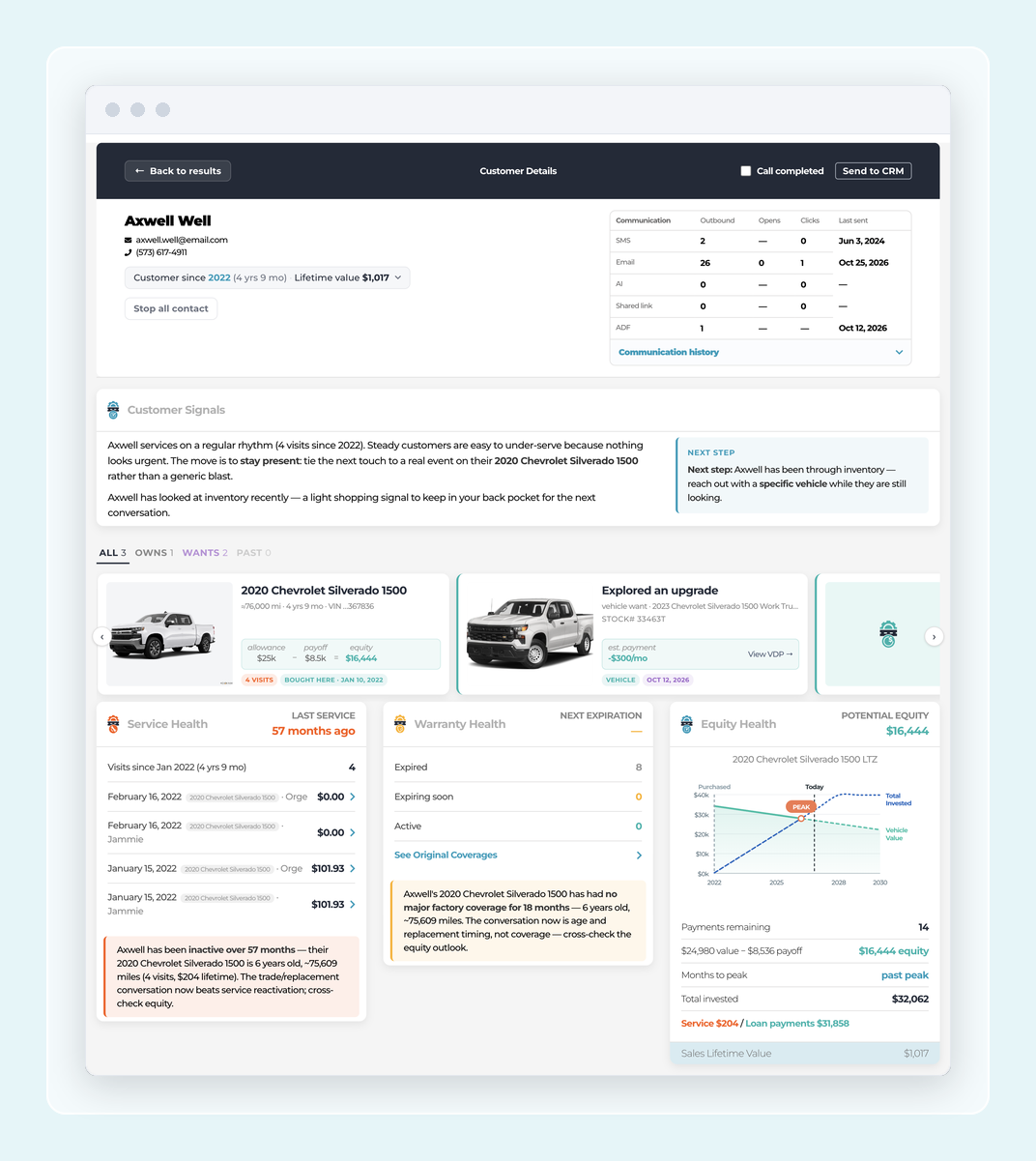 The customer page, rebuilt