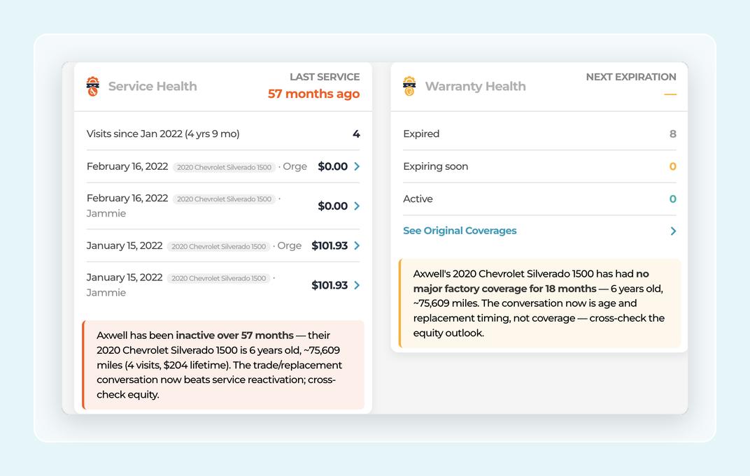 Smarter summaries on customer signal cards